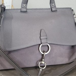 Rebecca Minkoff grey suede and leather bag